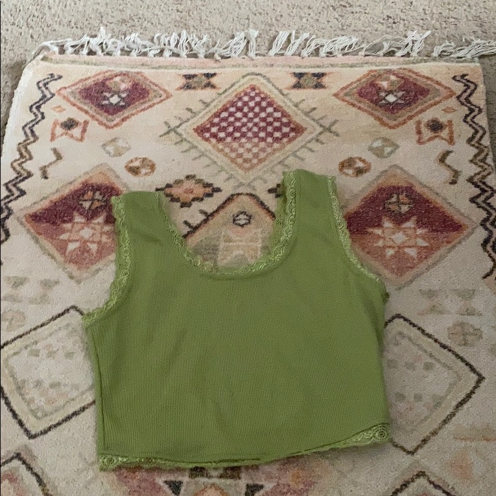 Shein green lace tank